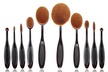 Professional Oval Makeup Brushes Set (10-Piece) - Second Medium