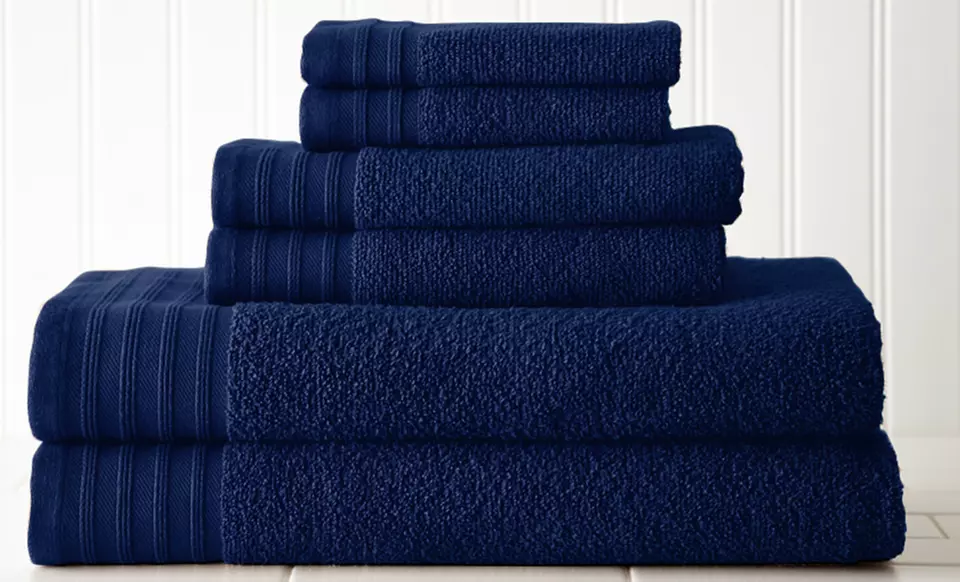 6-Piece Quick-Drying 100% Cotton Towel Set. - Second Medium