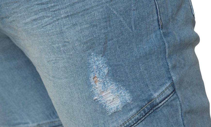 Image 3: Men's Self-Cuffed Ripped Jeans