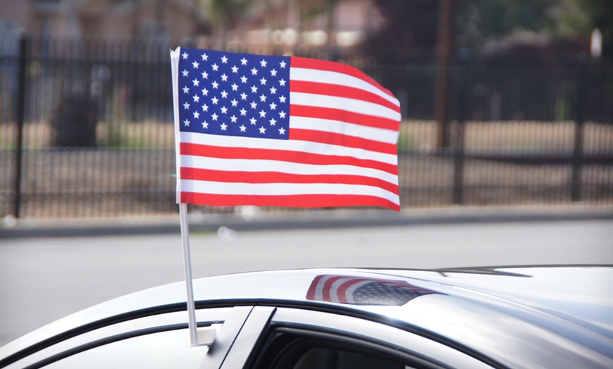 2-Pack of USA Car-Window Flags | Groupon Goods