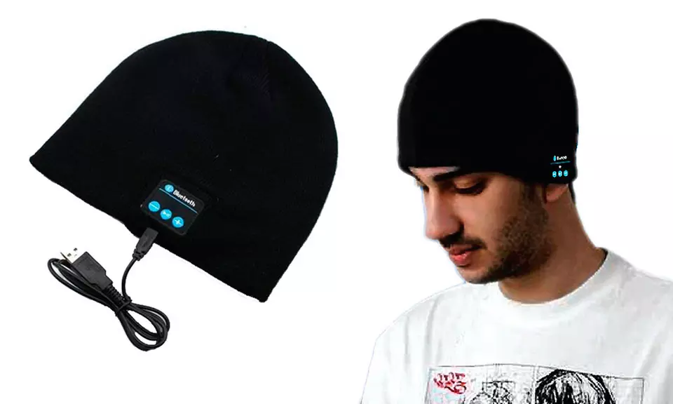 Beanie Hat with Bluetooth Speakers and Mic - Primary Image