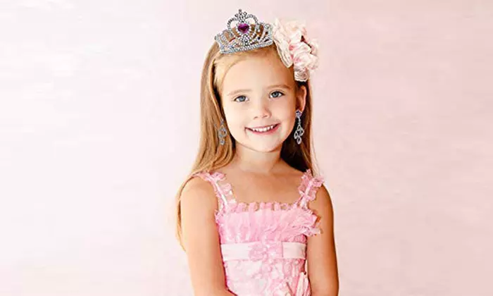 Girls' Princess High Heels, Tiaras, Earrings, Ring, Dress-Up Set (8-Piece) - Second Medium