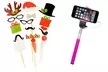 Yuka Cable Selfie Stick with Christmas-Themed Photo Booth Props - Second Medium