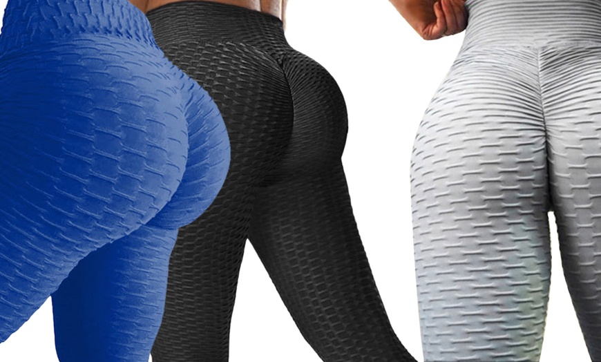 Image 1: One or Three Pairs of Bum-Lifting Yoga Leggings