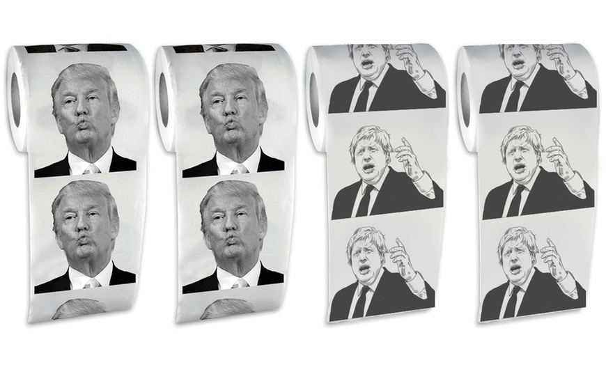 Image 12: Up to Four Donald Trump or Boris Johnson Novelty Toilet Paper Rolls