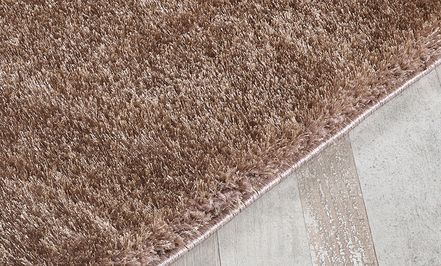 Image 19: Shimmer Soft Shiny Thick Shaggy Rug