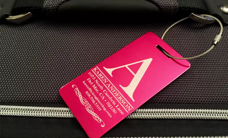 1, 2, 4, or 6 Personalized Aluminum Luggage Tags from Qualtry (Up to 77% Off) - Primary Image