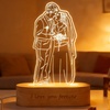 Image 4: Niestandardowa drewniana lampa nocna 3D z personalizowanym zdjęciem