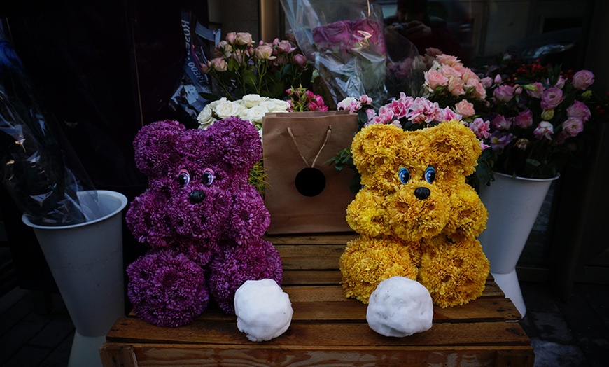 Image 7: Bear-Shaped Flower Arrangement