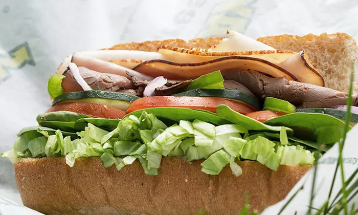 $25 for Five Groupons, Each Good for One Footlong Sandwich at Subway (Up to $40 Total Value) - Primary Image
