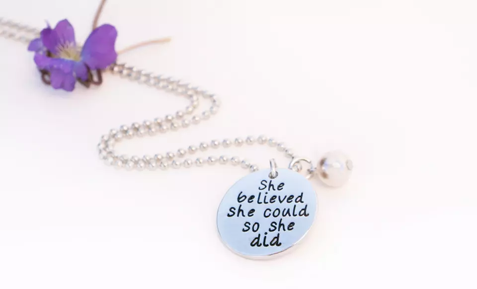 One or Three Encouragement-Themed Necklaces from Stamp the Moment (Up to 87% Off). Four Options Available. - Primary Image