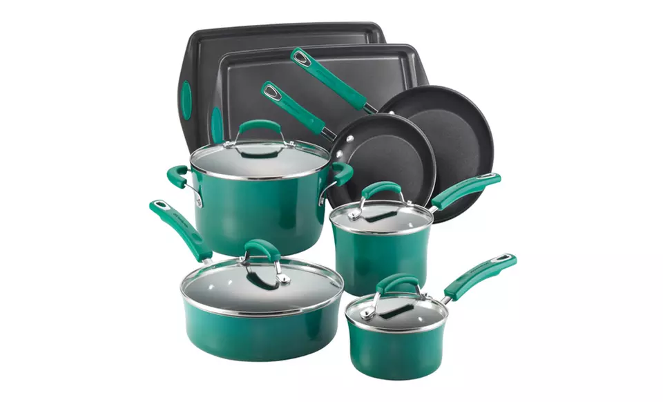 Rachael Ray Porcelain II Nonstick 12-Piece Cookware Set. Free Returns. - Second Medium