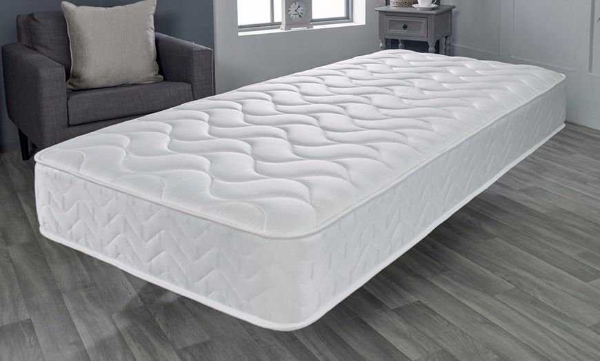 Image 2: Deep Quilted Open Coil Spring Memory Foam Mattress