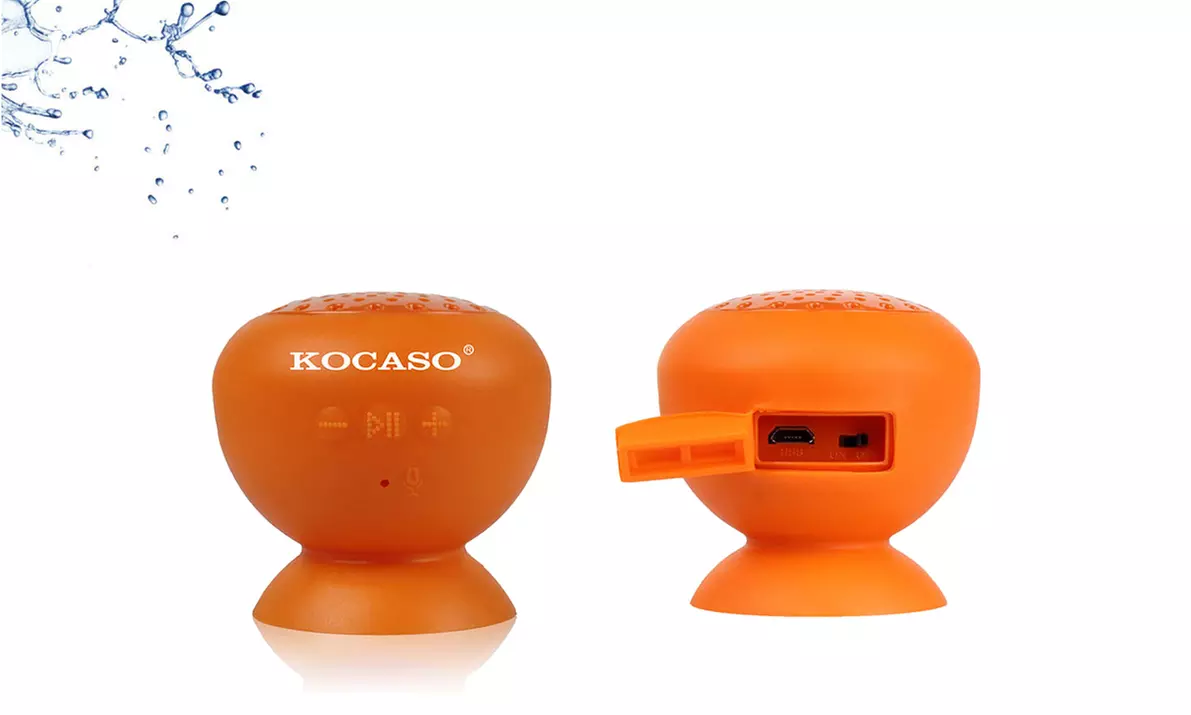 Kocaso Waterproof Portable Mini Bluetooth Speaker with Suction Cup and Mic - Second Medium