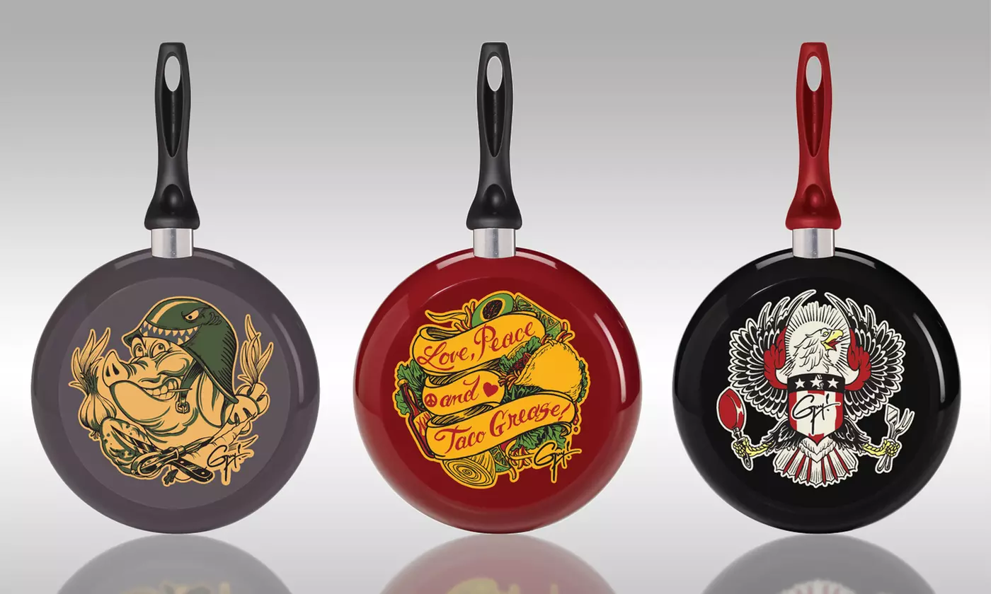 Guy Fieri 9.5" Tattooed Non-Stick Aluminum Skillet - Primary Image