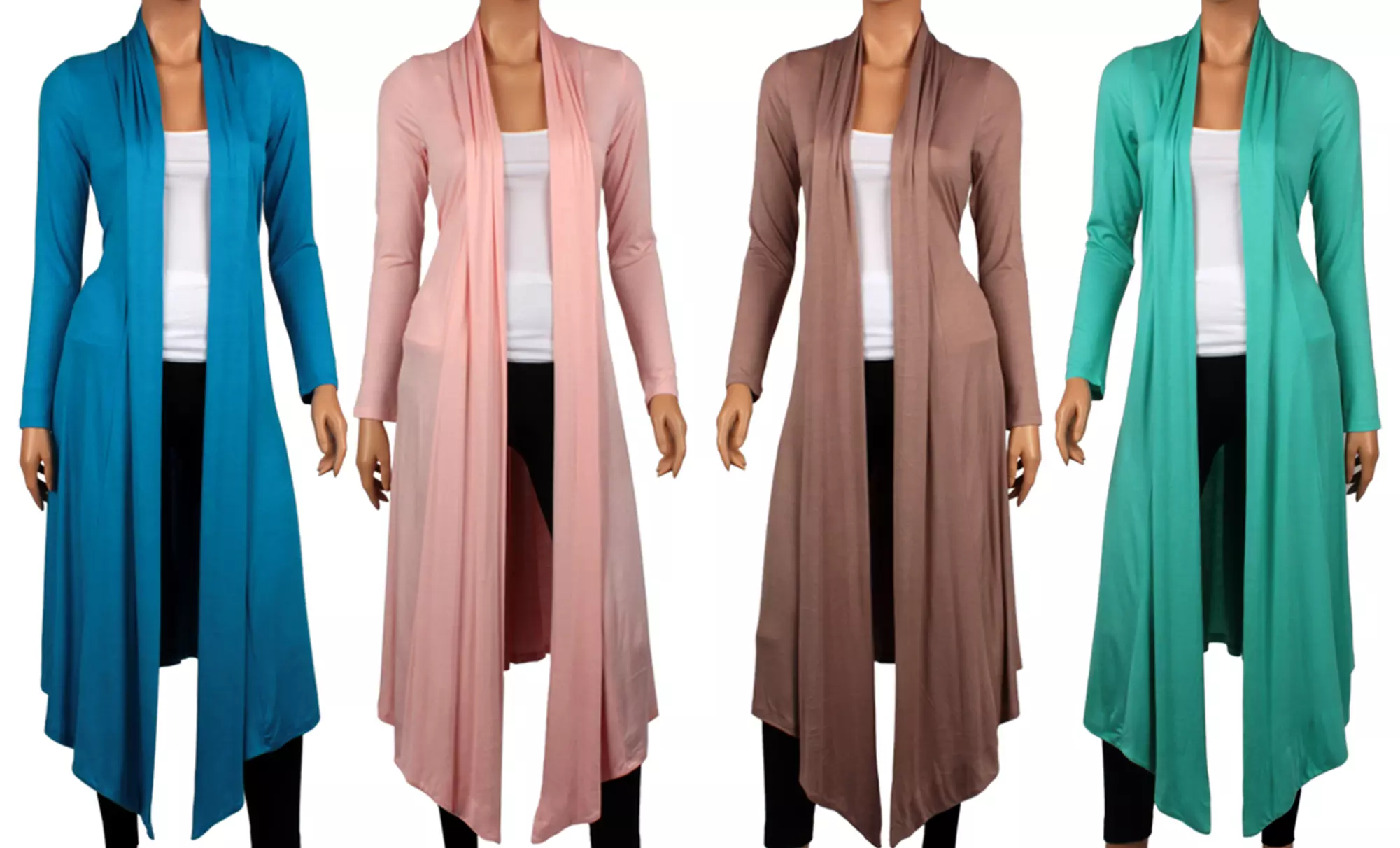 Women's Long Draped Summer Cardigans - Primary Image