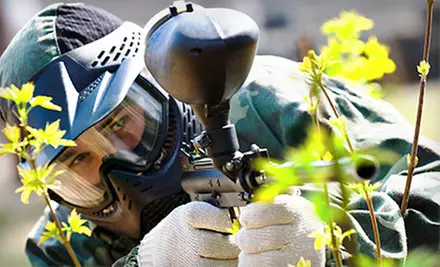 Paintball Packages with Admission, Equipment, and 100 Paintballs Apiece for Four or Six at Sniper Paintball (67% Off) - Primary Image