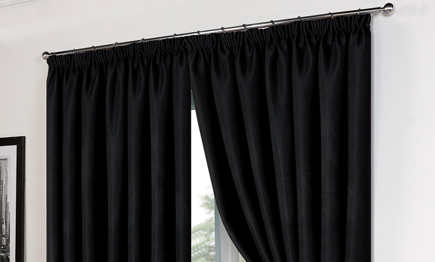 Image 3: Basket Weave Blackout Curtains