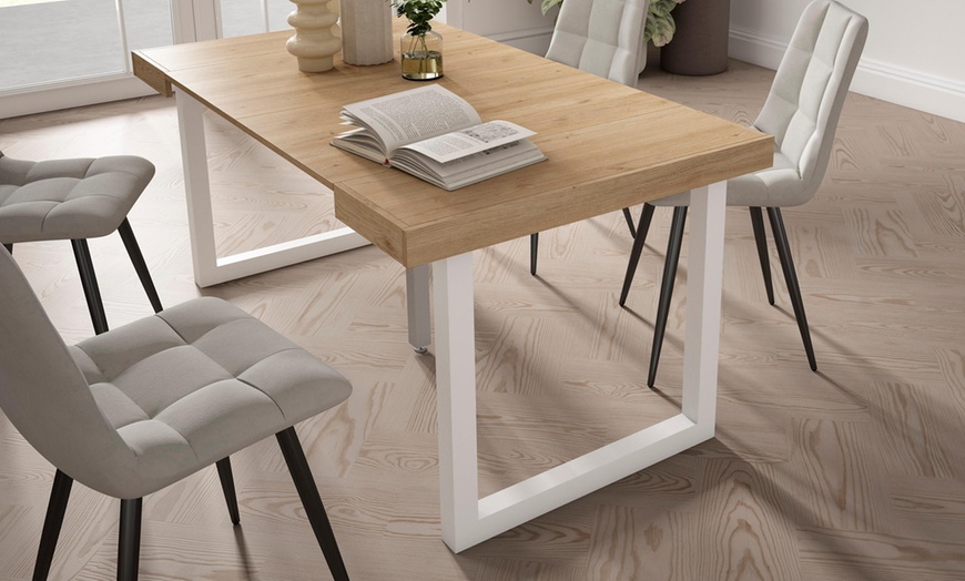 Image 4: Table console extensible avec pieds en bois massif