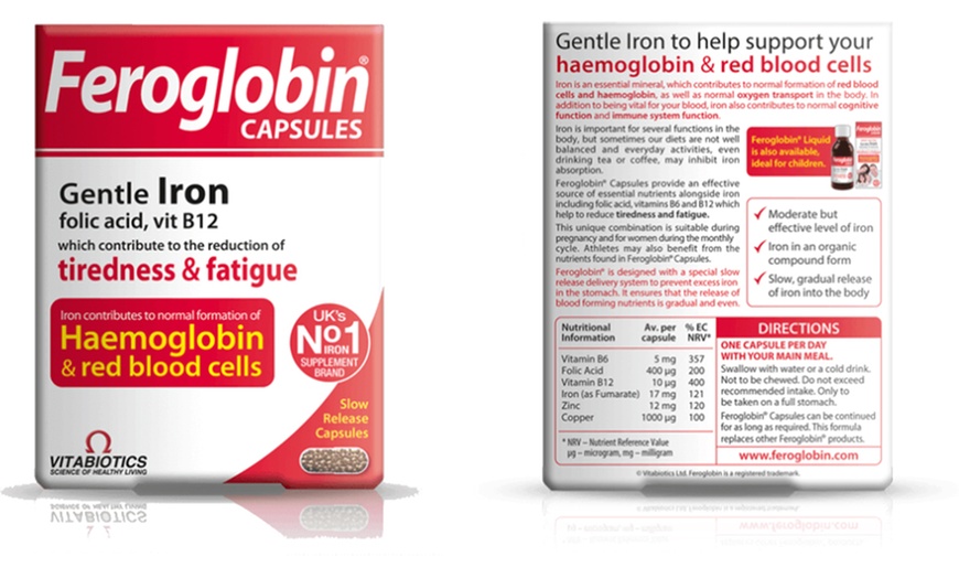 Image 2: Vitabiotics Feroglobin B12 Three-Pack