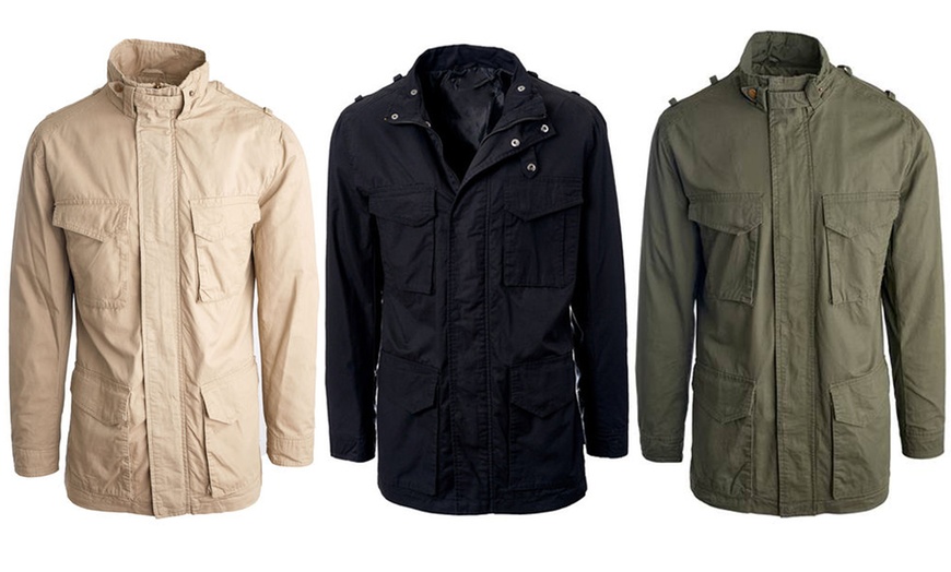 Men's Lightweight Multi-Pocket Cotton Parka Jacket | Groupon