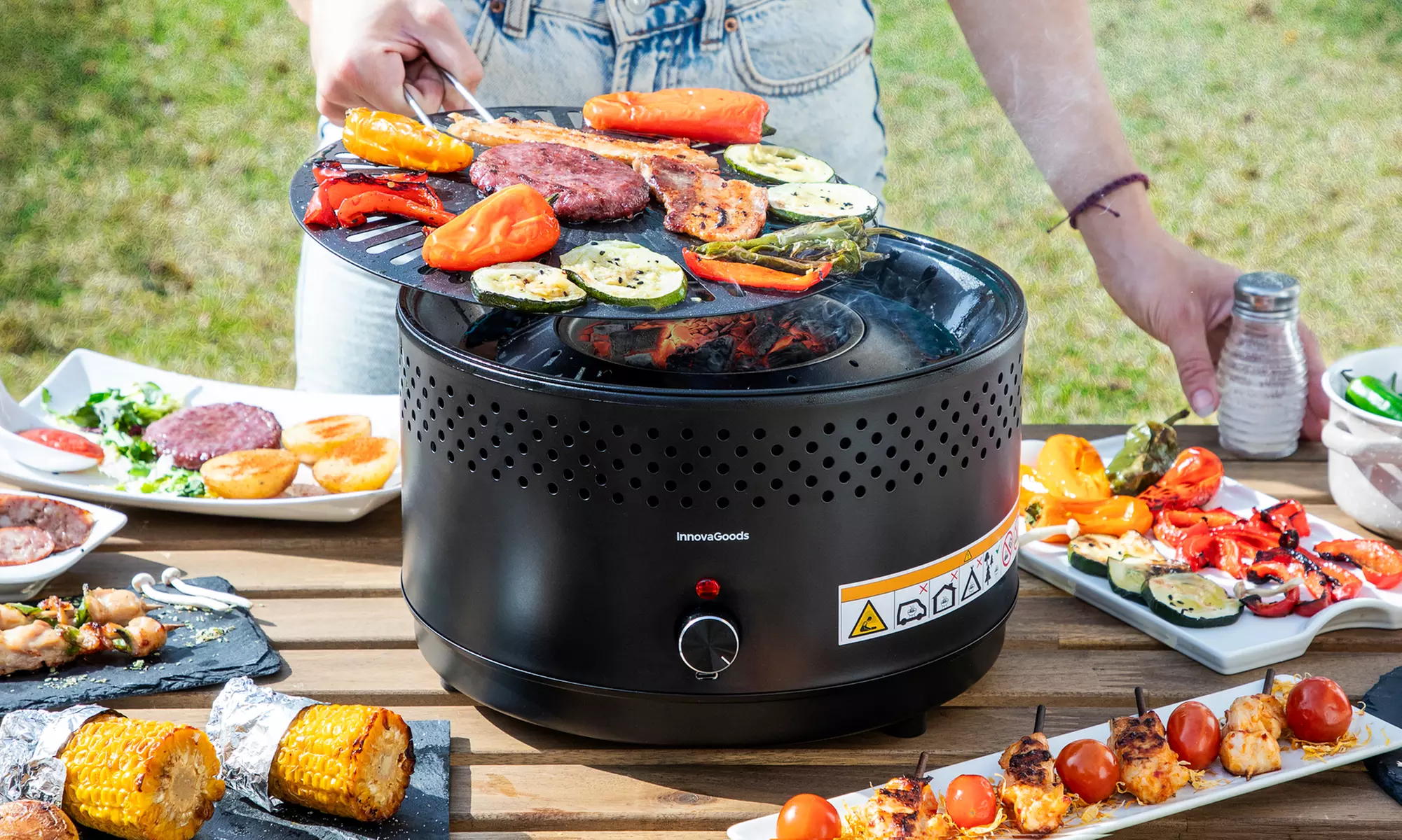 Barbacoa portátil de carbón sin humo CleanQ InnovaGoods - Primary Image