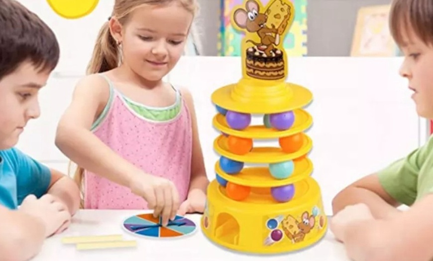 Image 2: Tumbling Cake Tower Stacking Board Game