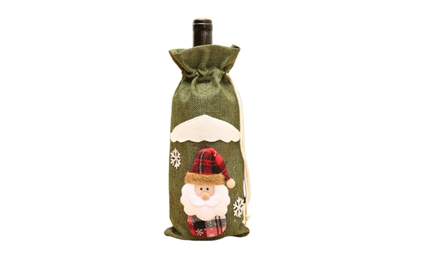 Image 4: One, Two or Four Christmas Wine Bottle Cover Bags