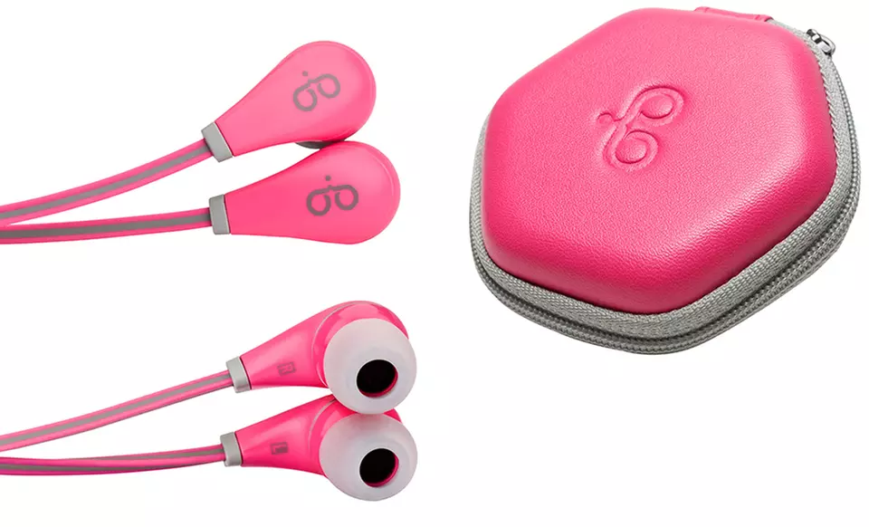 PureGear PureBoom Earbuds with In-Line Mic and Case in Pink or Purple.  - Second Medium