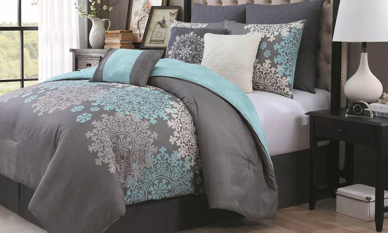 Floral Comforter Set (9-Piece) - Second Medium