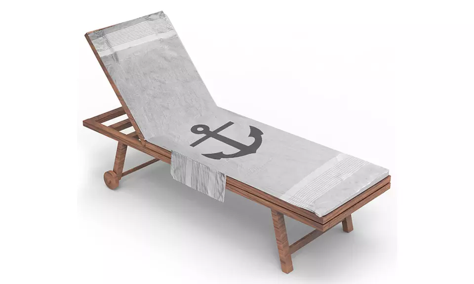 Telo mare in cotone con cuscino removibile e tasche portaoggetti