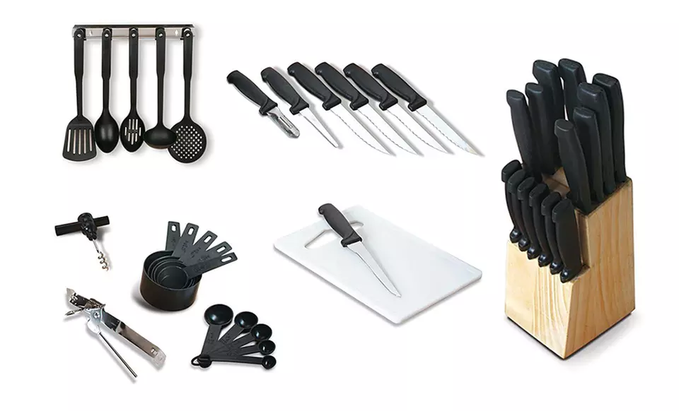 41-Piece Kitchen Gadget Set with Knives, Measuring Spoons, and More - Primary Image
