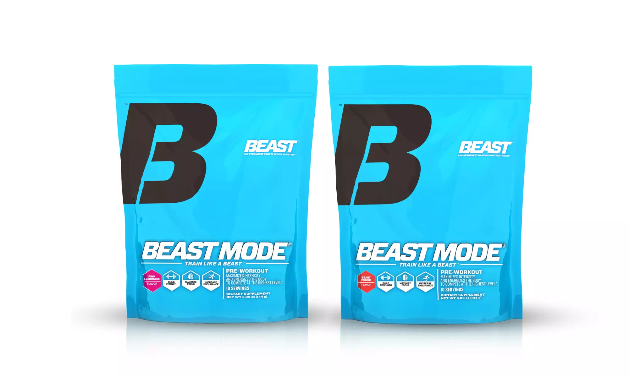 2 10-Serving Packs of Beast Mode Pre-Workout Supplement - Primary Image