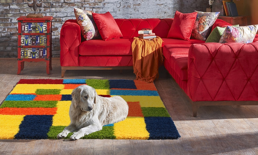 Image 1: Multicolour Shaggy Rug