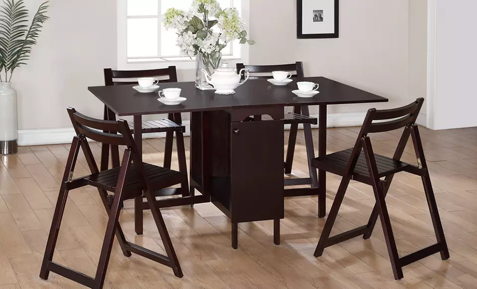 Linon 5-Piece Space Saver Folding Dining Set - Primary Image