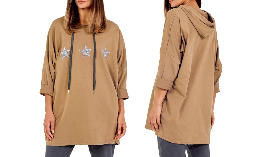 Image 9: Women's Oversized Star-Detailed Sweatshirt or Hoodie