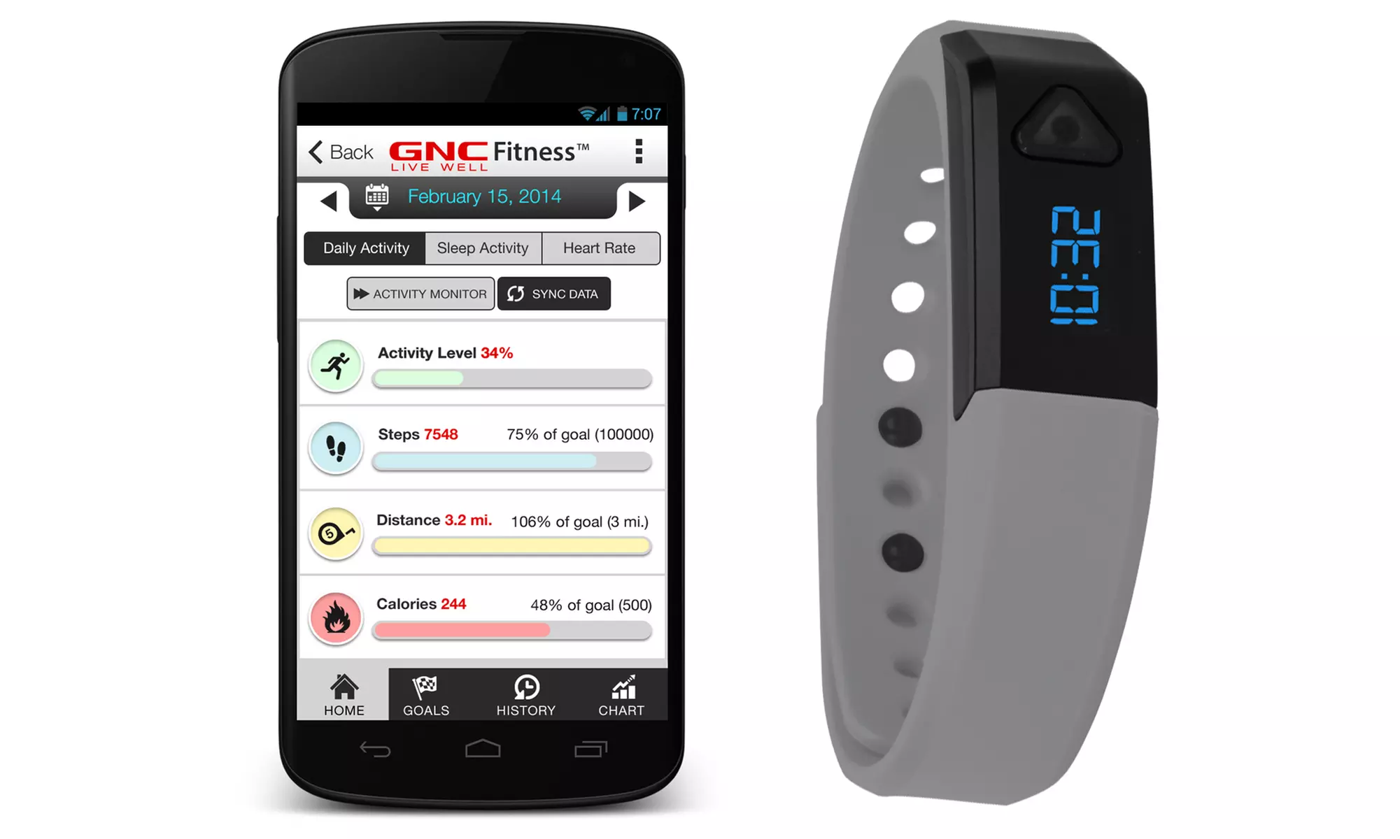 GNC Pro Track Ultra Bluetooth Activity Band and Pedometer - Primary Image