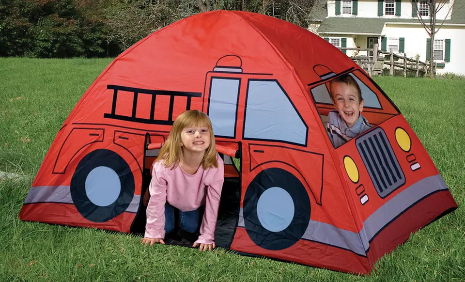 $14.99 for Etna Kids' Fire-Truck, Pirate-Ship, or School-Bus Play Tent with Carry Case ($40 List Price). Free Returns. - Primary Image