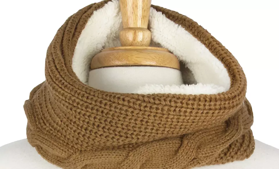 Knit Neck Warmer with Faux-Fur Lining - Second Medium