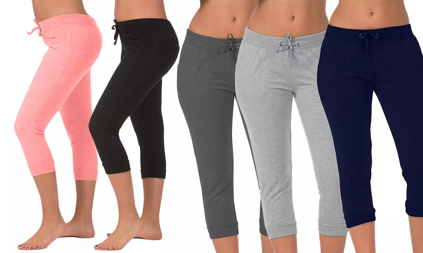 Women's Plus-Size Solid Drawstring Joggers (5-Pack) - Second Medium