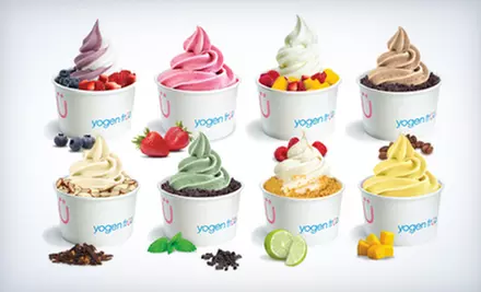 $6 for Two Medium Cups of Nü Sensations or Seasonal Flavors Frozen Yogurt at Yogen Früz ($13 Value) - Second Medium