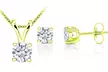 1.00 CTTW Diamond Solitaire Pendant & Earring Set in 10K Gold - Second Medium