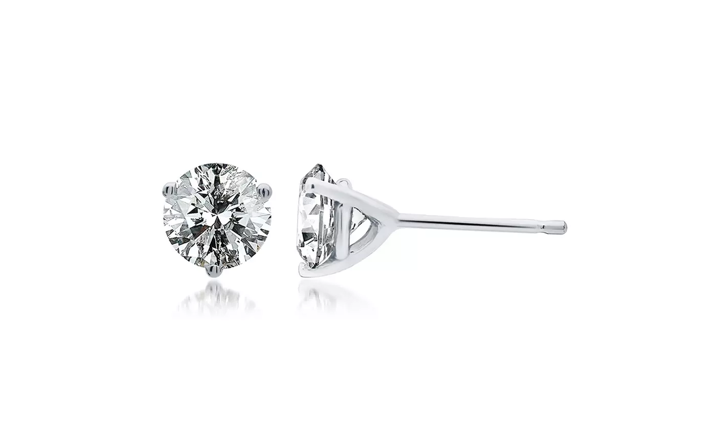 1.50 or 2.00 CTTW Certified Martini-Set Diamond Stud Earrings in 14K White or Yellow Gold from $999.99–$1,599.99 - Second Medium