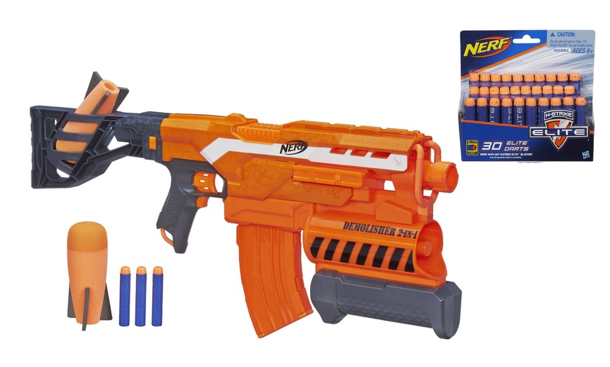 Nerf N-Strike 2-in-1 Demolisher with 30-Dart Refill Bundle | Groupon