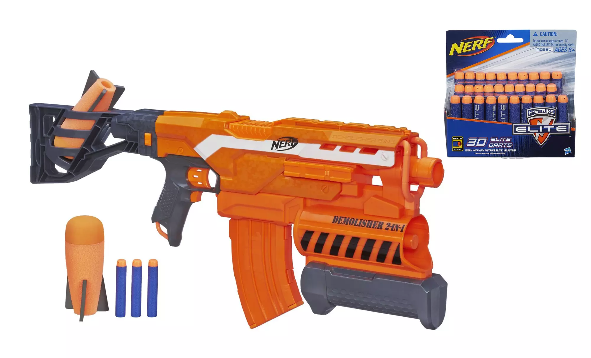 Nerf N-Strike 2-in-1 Demolisher with 30-Dart Refill Bundle - Second Medium