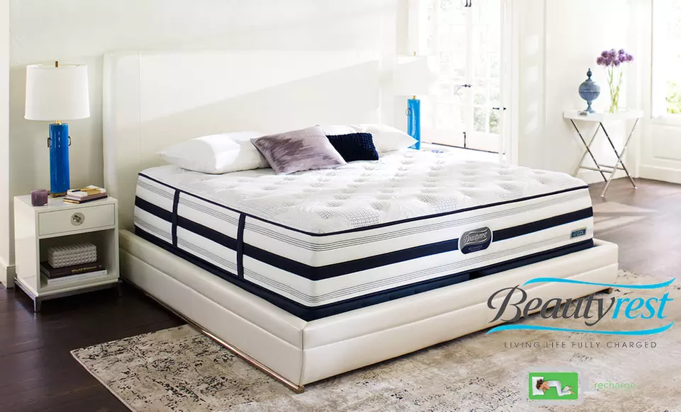 Simmons Beautyrest Recharge World Class Plush Mattress Set. Free White Glove Delivery. 25-Year Warranty - Primary Image