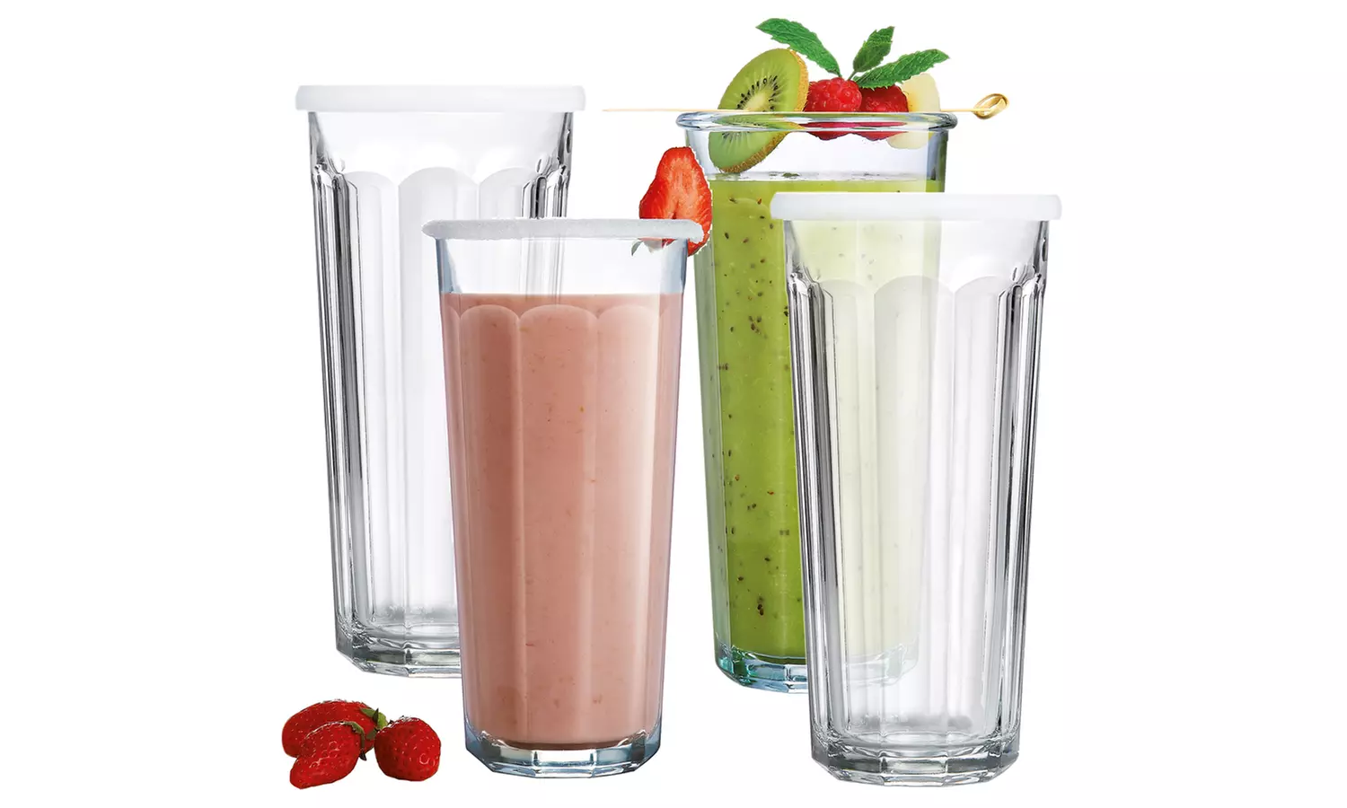 Luminarc 24 Oz. Working Glasses with Storage Lids (Set of 4) - Primary Image