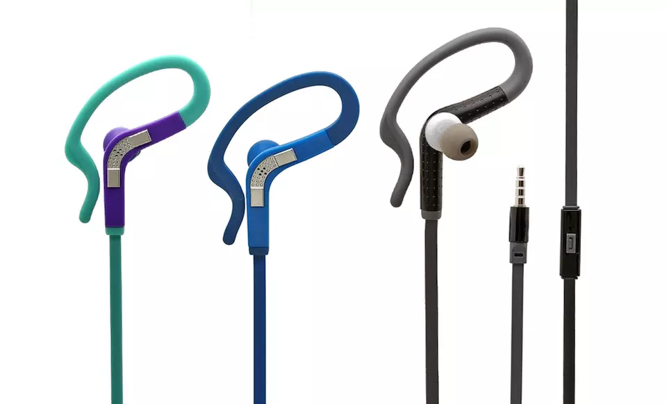 2-Pack of Aduro Sweat-Resistant and Lightweight Sport Earbuds with Mic - Primary Image