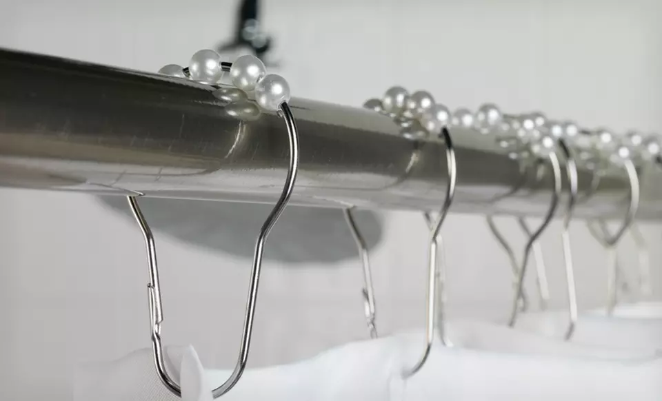 $13.99 for a Fabric Shower Curtain with Pearl Hooks ($34.99 List Price). 6 Patterns Available. - Second Medium