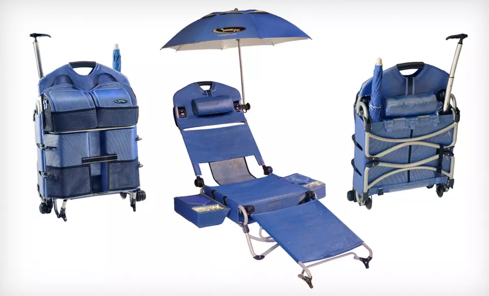 $239.99 for a LoungePac Folding Beach Chair on Wheels with Speakers ($299.99 List Price). Free Shipping and Returns. - Primary Image